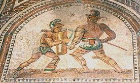 Veles (lándzsás gladiátor) ábrázolása